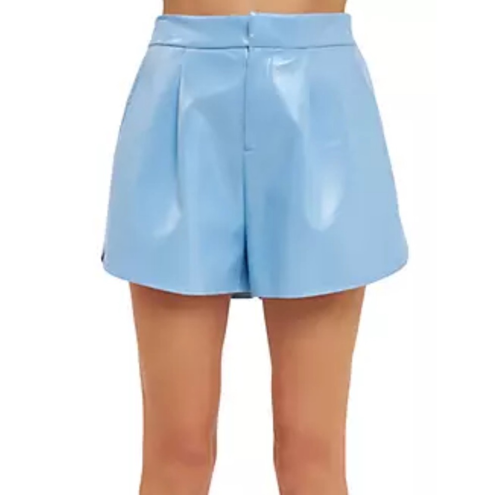 Grey Lab High-Waisted Faux Leather Shorts